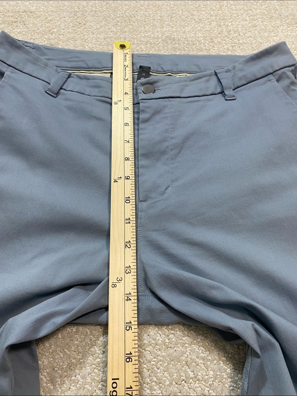 lululemon athletica Steel Blue Flat-Front Men's Shorts Size 33 - Picture 13 of 16